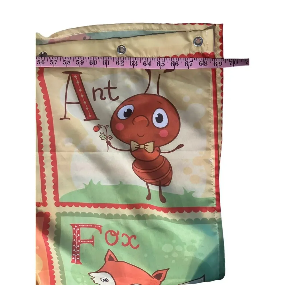Zoo Animals ABC Educational Fabric Shower Curtain Kids Children